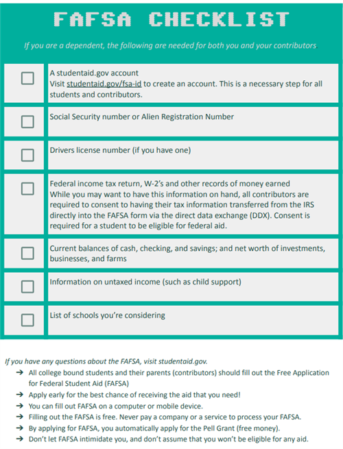 FAFSA checklist